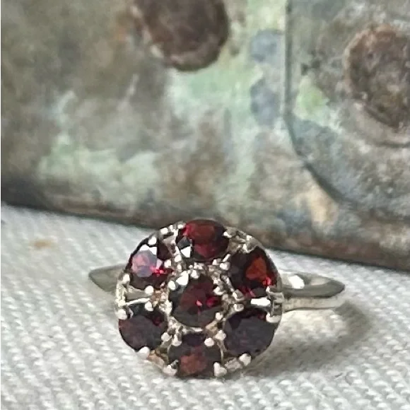 Vintage Sterling and Garnet Ring